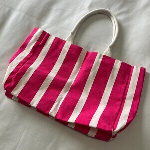 Lancome | Canvas Pink & White Stripe Beach Bag Tote | Size: OS